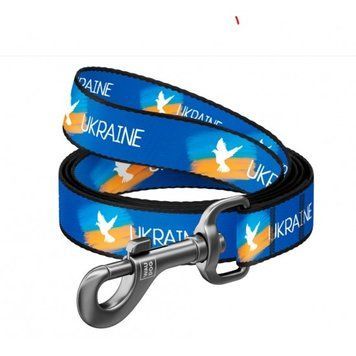 Повідець для собак Collar Waudog Nylon, малюнок "Прапор", нейлоновий, розмір S, 15 мм, 122 см 4823089350080 фото