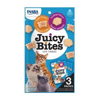 Соковиті м'які снеки INABA Juicy Bites Гребінець та Краб 3*11.3 г 8859387701701 фото