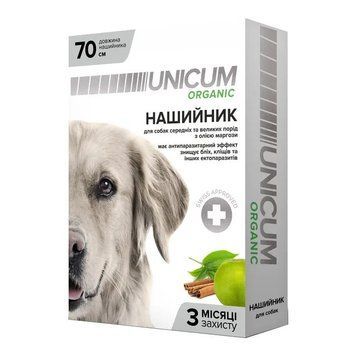 Нашийник від бліх та кліщів 70 см для собак, Organic Unicum 4820150202088 фото