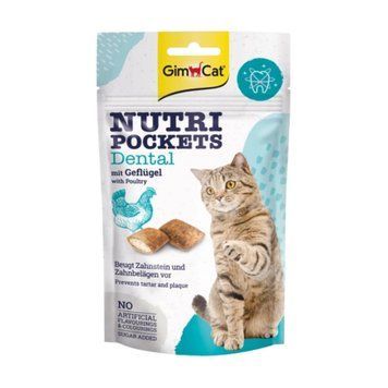 Хрусткі подушечки для котів GimCat Nutri Pockets Dental 60 г 4002064419244 фото