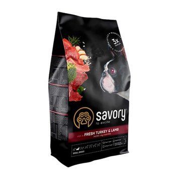 Сухий корм для собак маленьких порід Savory Adult Індичка-ягня Small Breed Fresh Turkey & Lamb, 1 кг 4820232630341 фото