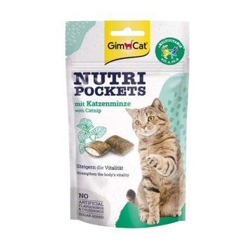 Хрусткі подушечки для котів GimCat Nutri Pockets Котяча м'ята 60 г 4002064419190 фото