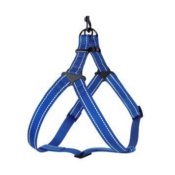 Шлея для собак Bronzedog Active, світловідбиваючий нейлон, синій, М, 45-60 см 4823100904186 фото