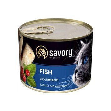 Вологий корм для кішок Savory Cat Adult Fish вологий корм д/котів з рибою, 200 г 2700000029893 фото