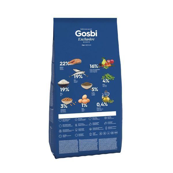 Сухий корм для собак Gosbi Exclusive Fish Medium 8437015611174 фото