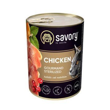 Вологий корм для стерилізованих котів Savory Cat Sterilized Chicken з куркою 4820232630761 фото