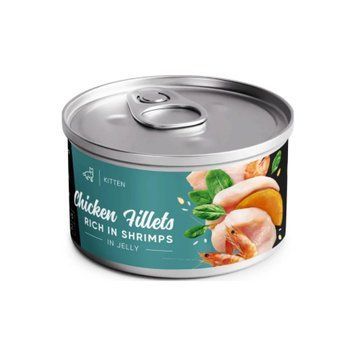 Вологий корм для кошенят Savory Chicken Fillets Rich In Shrimps In Jelly For Kittens з куркою і креветками 4820261920963 фото