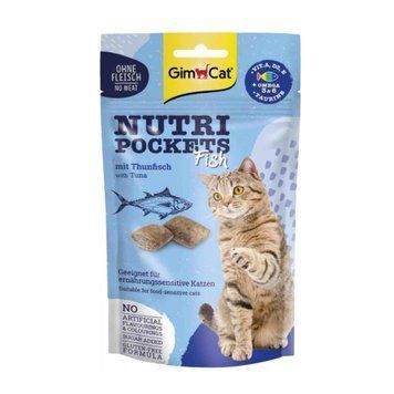 Хрусткі подушечки для котів GimCat Nutri Pockets Тунець Fish 60 г 4002064419633 фото