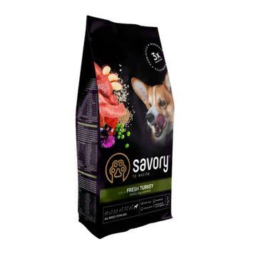 Сухий корм для стерилізованих собак Savory Adult Індичка All Breeds Sterilised Fresh Turkey 4820232631492 фото