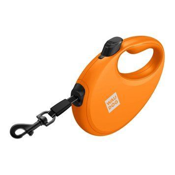 Повідець-рулетка Collar для собак WAUDOG R-leash з контейнером для пакетів, світловідбивна стрічка, M-L, до 40 кг, 5 м, помаранчевий 4823089360515 фото