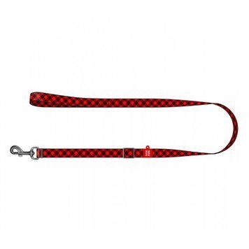 Повідець для собак Collar WAUDOG Nylon, Шотландка червона, S, Ш 15 мм, Дов. 152-183 см 4823089326955 фото