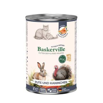 Вологий корм для кішок Baskerville Індичка та кролик, 400 г 4262548450181 фото
