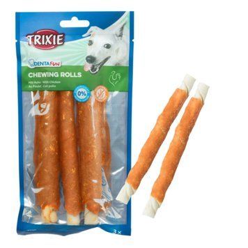 Ласощі для собак Trixie Denta Fun жувальні роли з куркою, 3 шт/140 г 4011905313276 фото