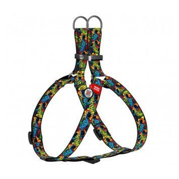 Шлея для собак Collar Waudog Nylon, з QR паспортом, малюнок Бетмен яскравий, різнокольоровий, 20 мм, 50-80 см 4823089333878 фото