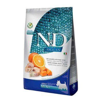 Сухий корм для собак маленьких порід Farmina Рибка Dog N&D Ocean Cod, Pumpkin Orange Adult Mini з тріскою та гарбузом для дорослих собак міні порід 8010276036513 фото