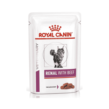 Дієтичний вологий корм при нирковій недостатності Royal Canin Renal Beef з яловичиною (пауч) 9003579000489 фото