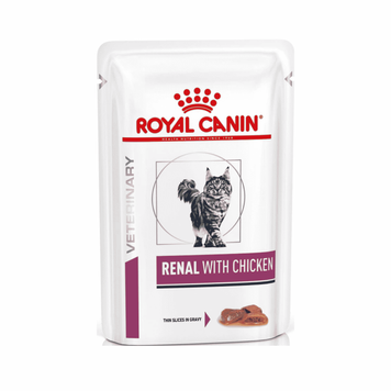 Дієтичний вологий корм при нирковій недостатності Royal Canin Renal Chicken з куркою (пауч) 9003579000458 фото
