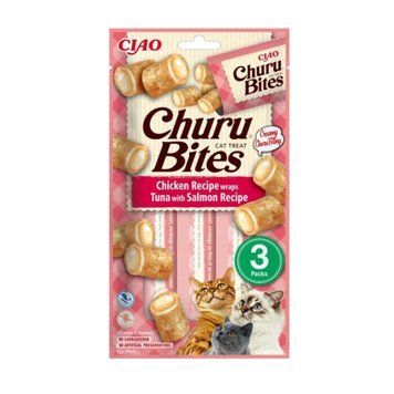М'які палички з начинкою INABA Churu Rolls Курка та Лосось 3х10 г 8859387700810 фото