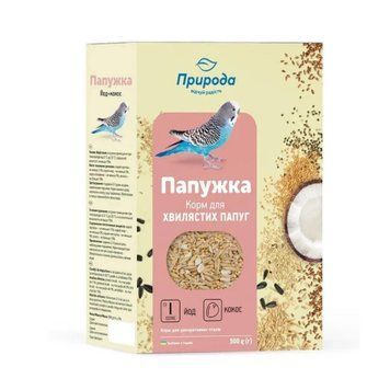 Корм для хвилястих папуг Природа Папужка Йод + кокос, 500 г 4823082410866 фото