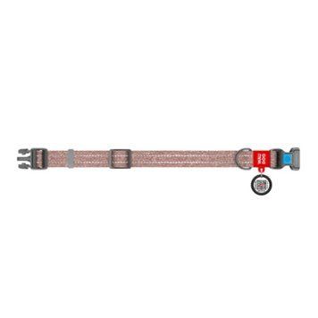 Нашийник для собак Collar WAUDOG Re-cotton, з QR паспортом, бавовна/пластик, M, 20 мм/24-40 см, коричневий 4823089330143 фото