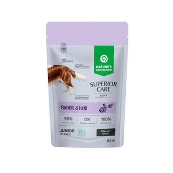 Вологий корм для кошенят та цуценят Nature's Protection Superior Care Junior беззерновий з кроликом і крилем, 85 г 4771317479129 фото