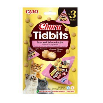 Запечені кульки з начинкою INABA Churu Tidbits Тунець та Лосось 1 шт 4262365731906 фото