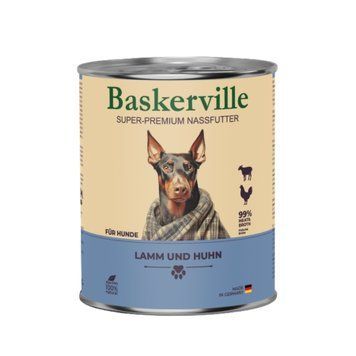 Вологий корм для собак Baskerville Ягня та Півень, 800 г 4250231597015 фото