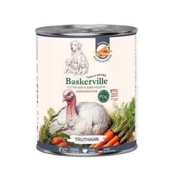 Вологий корм для цуценят Baskerville Індичка, 800 г 4262548450075 фото