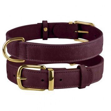 Нашийник для собак Bronzedog Crazy, шкіряний, бордовий, L, 38-49&times;2.5 см 2007033019137 фото